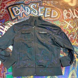 Custom Badseed Splatter Paint zip Jacket - Size XL - One-of-a-Kind Made In-House